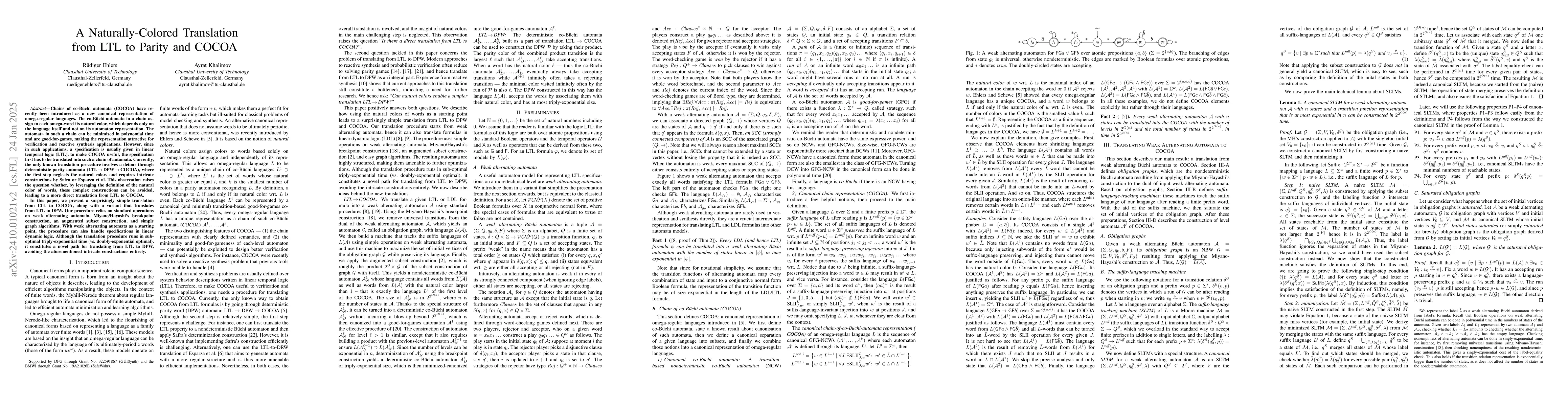 Thumbnail for A Naturally-Colored Translation from LTL to Parity and COCOA