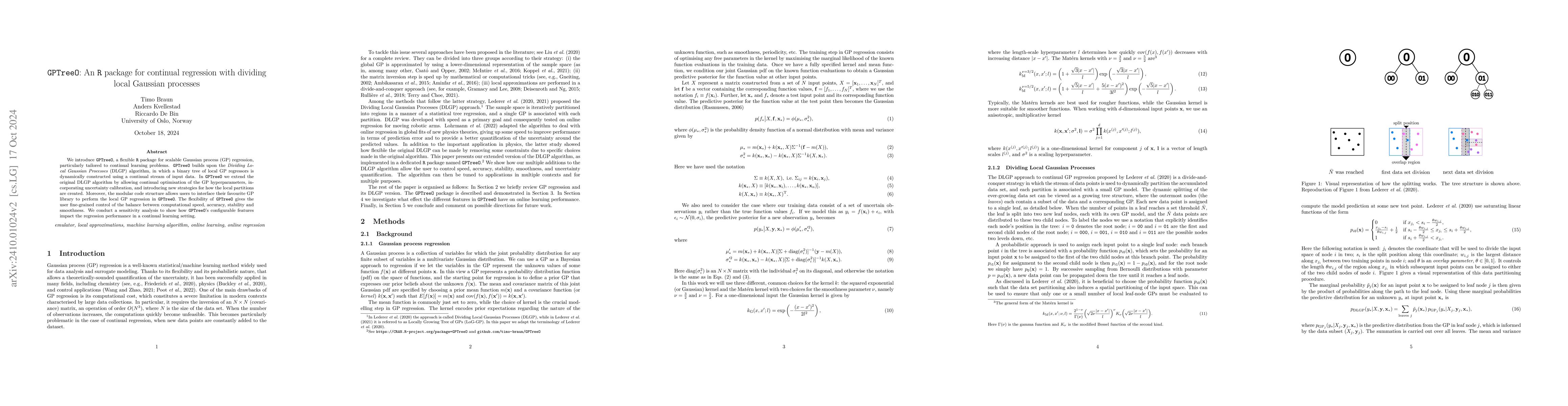 Thumbnail for GPTreeO: An R package for continual regression with dividing local
  Gaussian processes