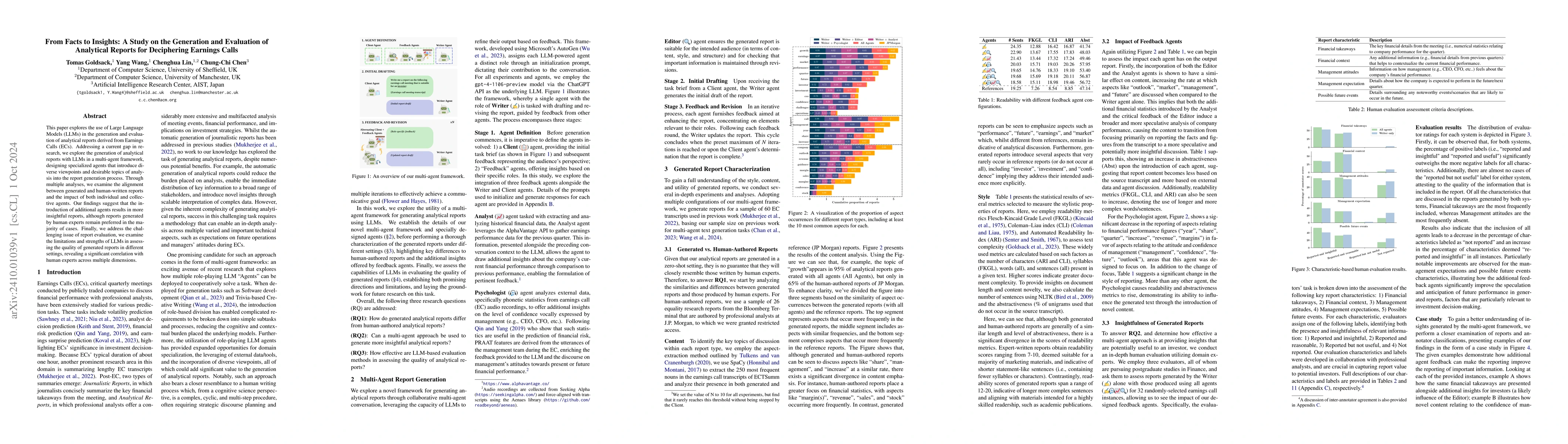 Thumbnail for From Facts to Insights: A Study on the Generation and Evaluation of
  Analytical Reports for Deciphering Earnings Calls