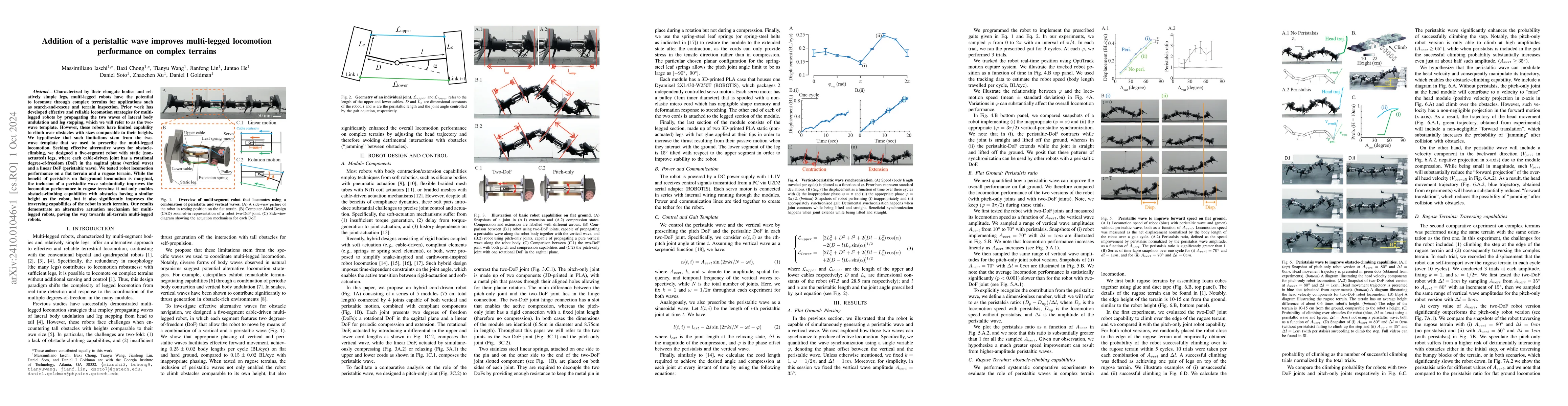 Thumbnail for Addition of a peristaltic wave improves multi-legged locomotion
  performance on complex terrains