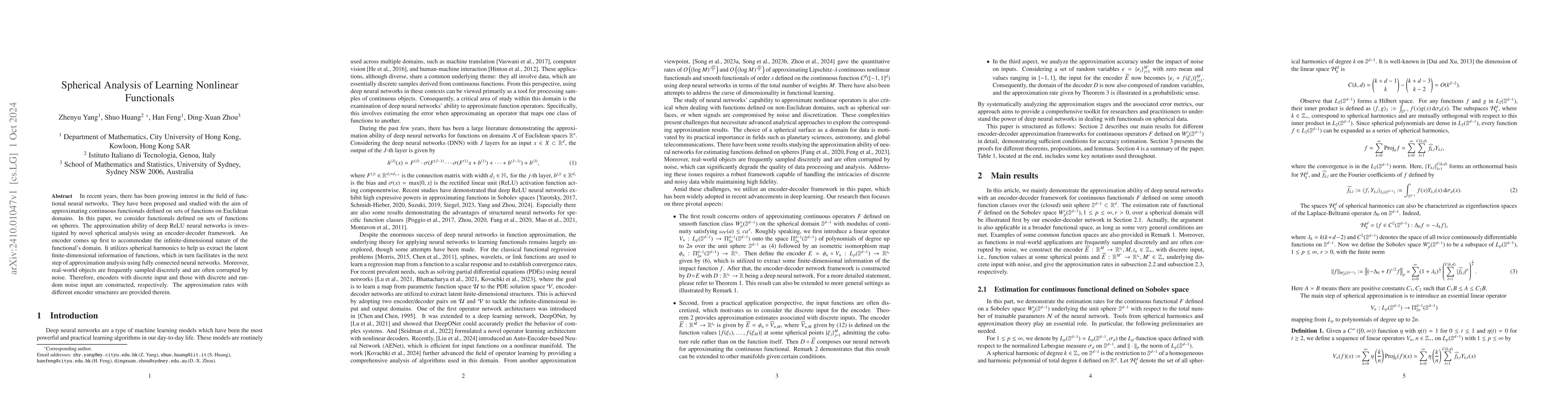 Thumbnail for Spherical Analysis of Learning Nonlinear Functionals