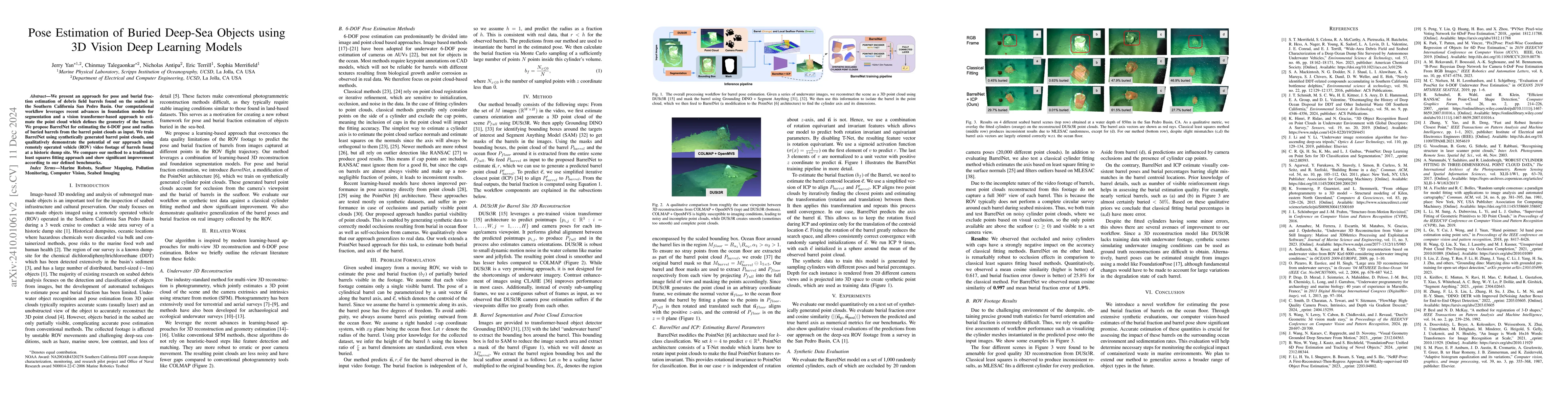 Thumbnail for Pose Estimation of Buried Deep-Sea Objects using 3D Vision Deep Learning
  Models