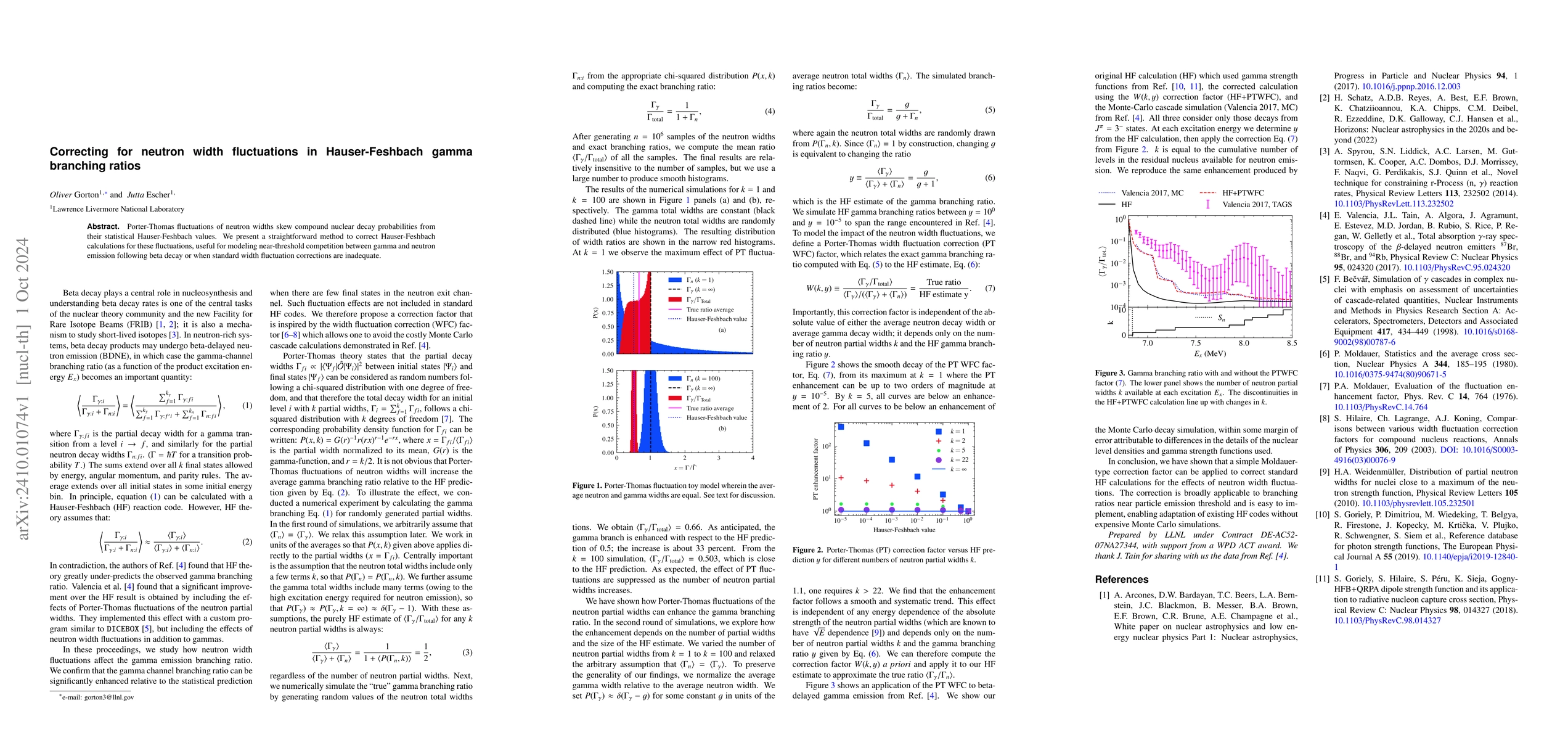 Thumbnail for Correcting for neutron width fluctuations in Hauser-Feshbach gamma
  branching ratios