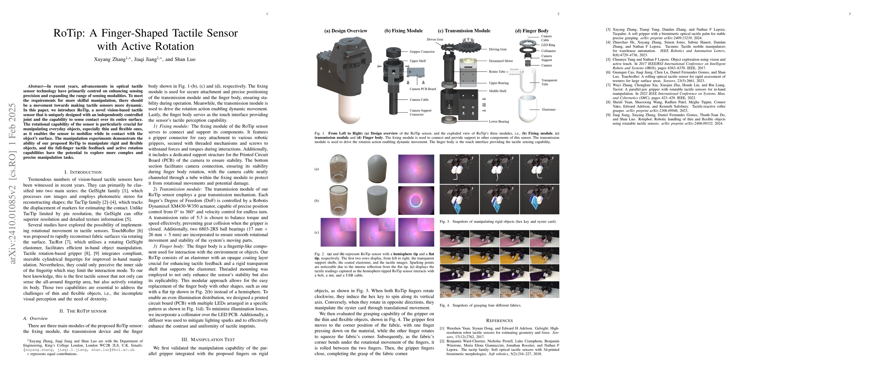Thumbnail for RoTip: A Finger-Shaped Tactile Sensor with Active Rotation
