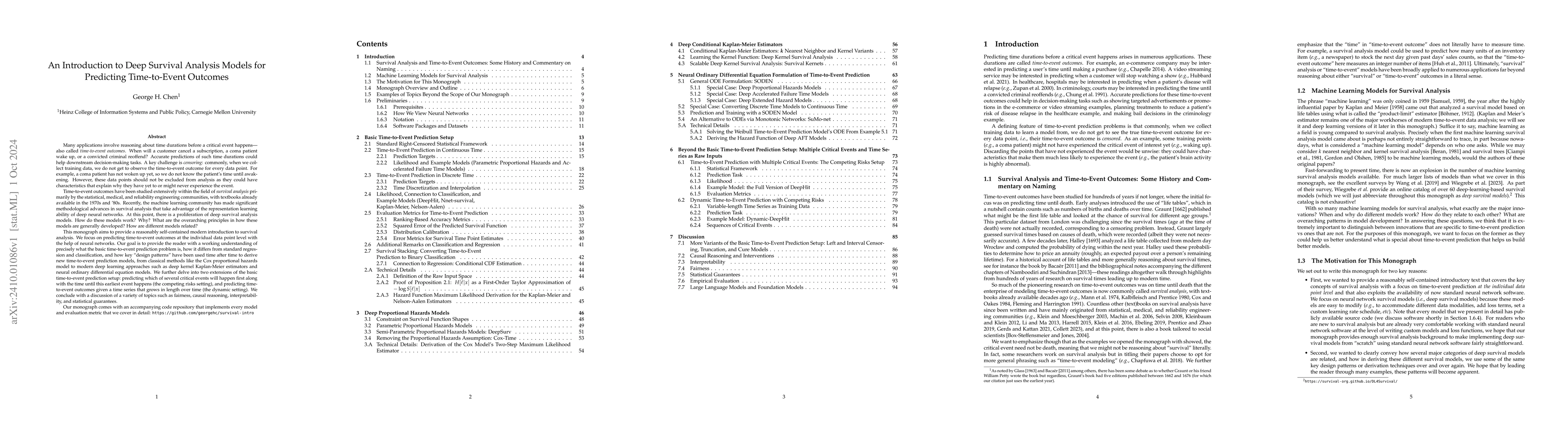 Thumbnail for An Introduction to Deep Survival Analysis Models for Predicting
  Time-to-Event Outcomes
