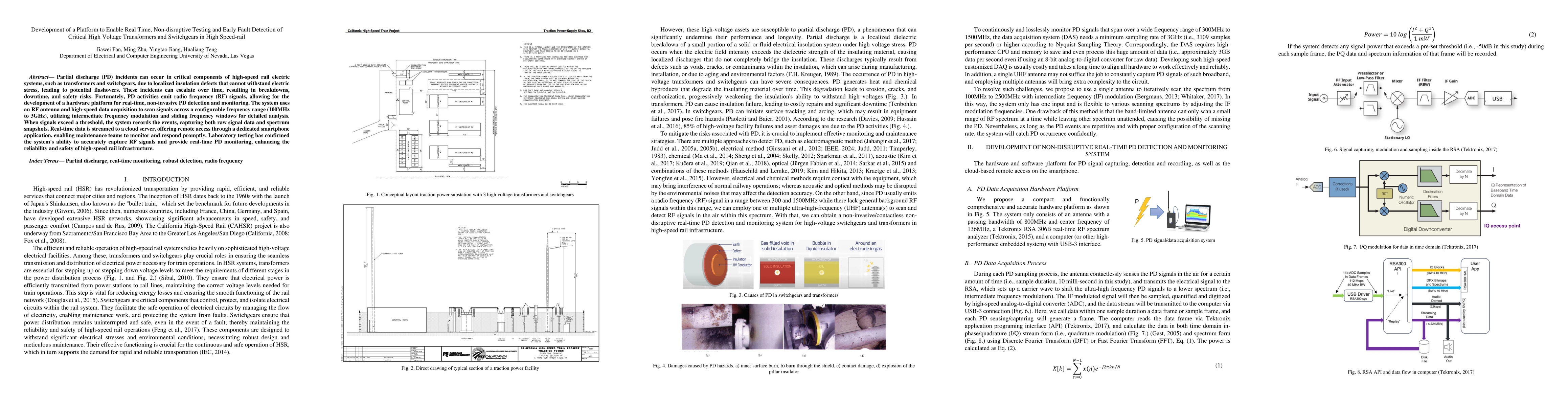 Thumbnail for Development of a Platform to Enable Real Time, Non-disruptive Testing
  and Early Fault Detection of Critical High Voltage Transformers and
  Switchgears in High Speed-rail