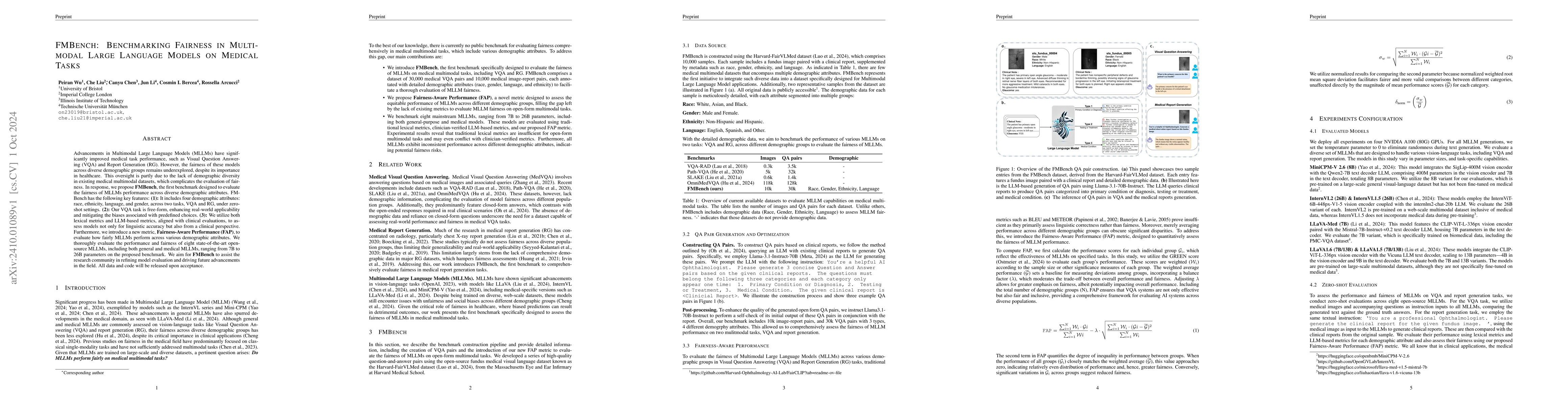 Thumbnail for FMBench: Benchmarking Fairness in Multimodal Large Language Models on
  Medical Tasks