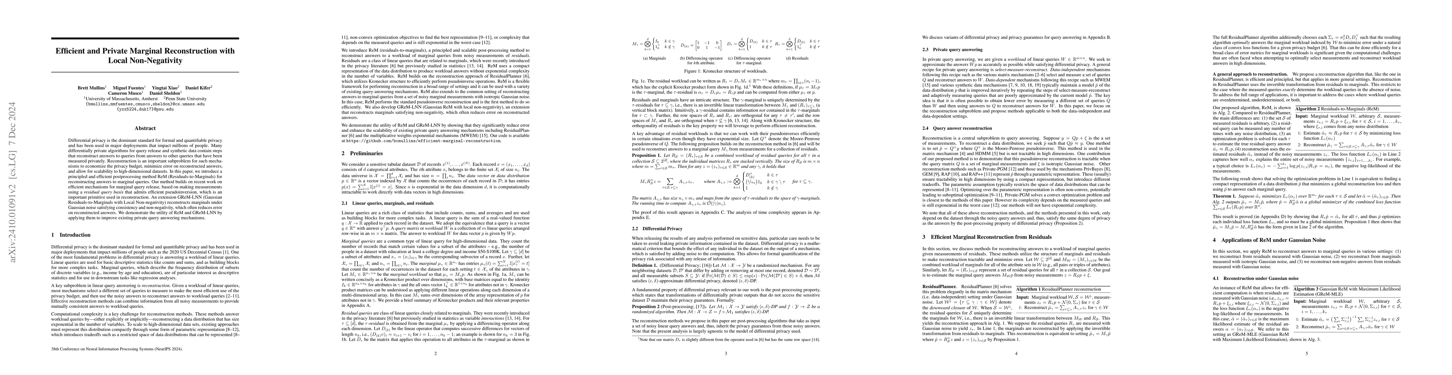 Thumbnail for Efficient and Private Marginal Reconstruction with Local Non-Negativity
