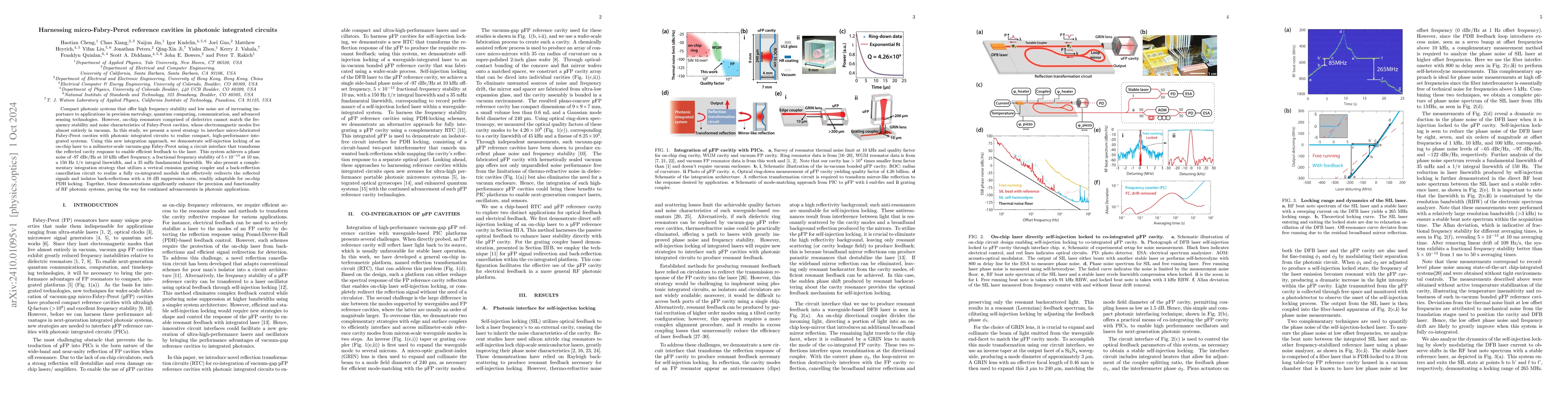 Thumbnail for Harnessing micro-Fabry-Perot reference cavities in photonic integrated
  circuits