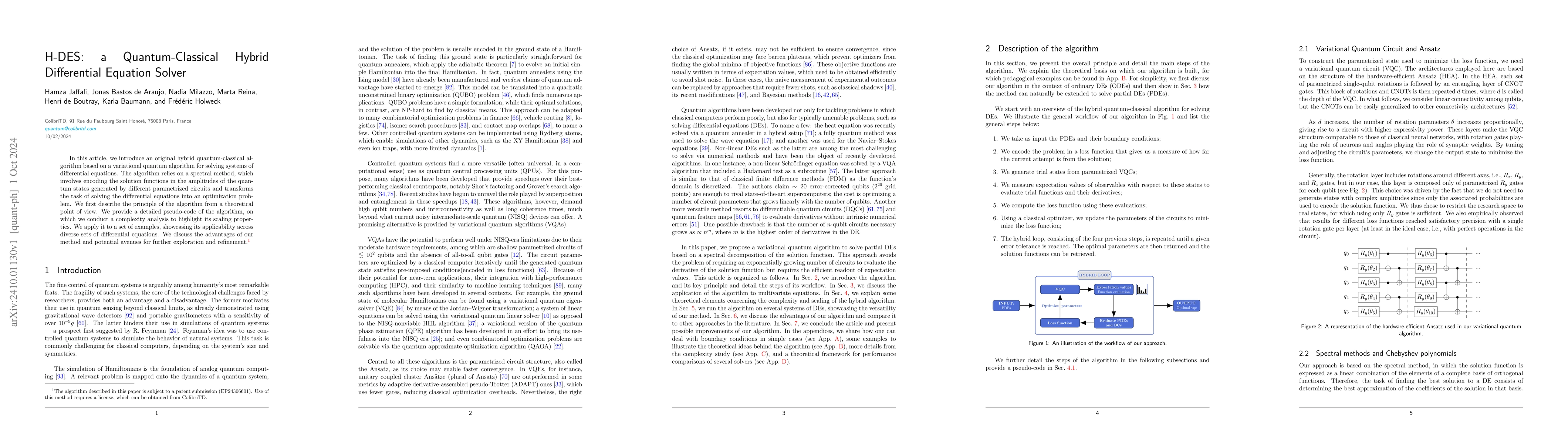Thumbnail for H-DES: a Quantum-Classical Hybrid Differential Equation Solver