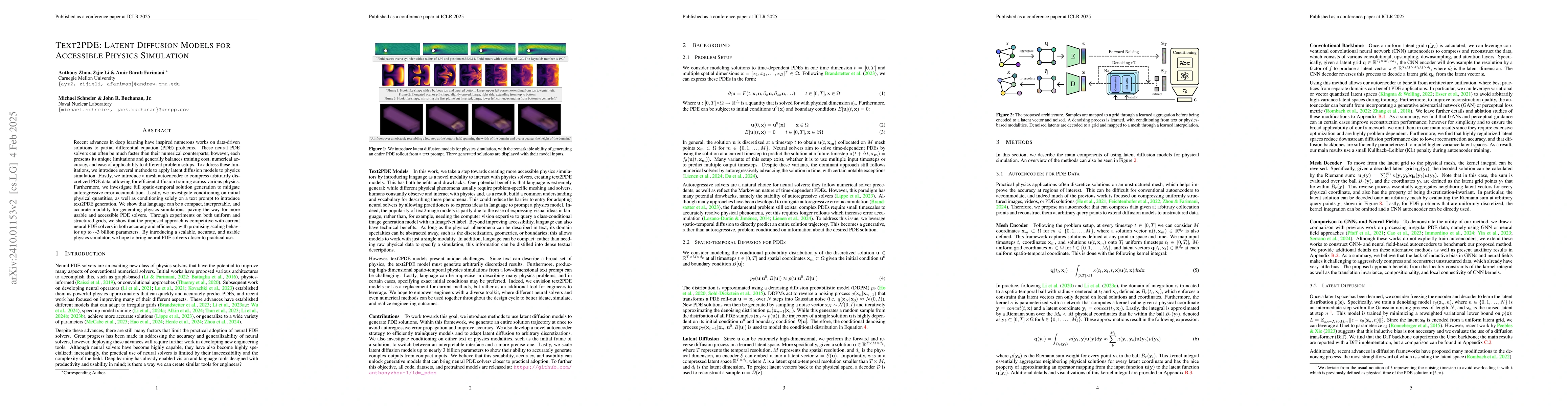 Thumbnail for Text2PDE: Latent Diffusion Models for Accessible Physics Simulation
