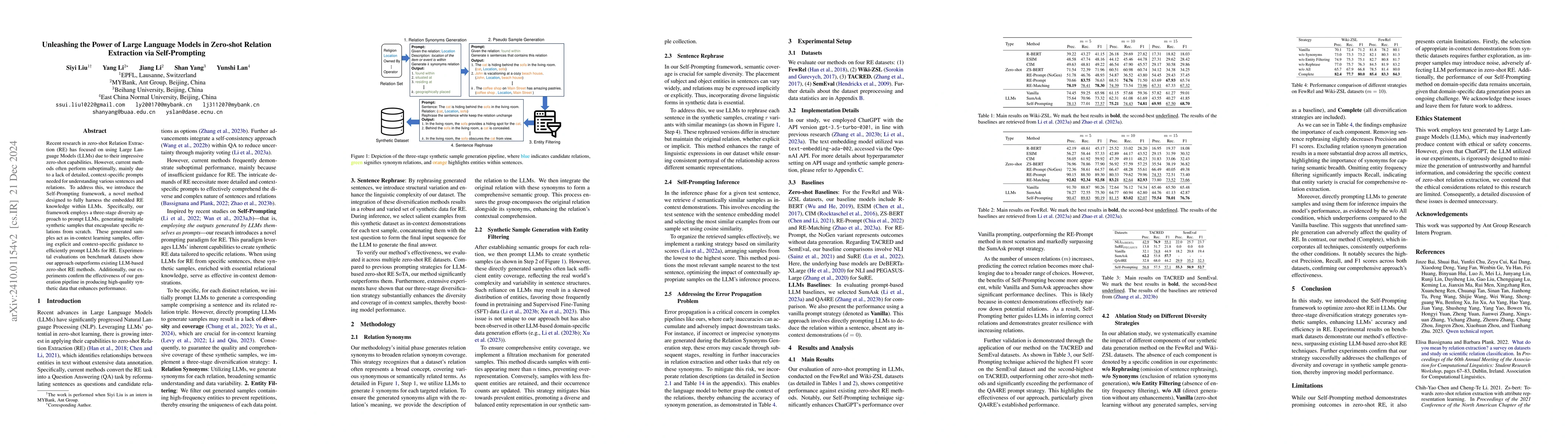 Thumbnail for Unleashing the Power of Large Language Models in Zero-shot Relation
  Extraction via Self-Prompting