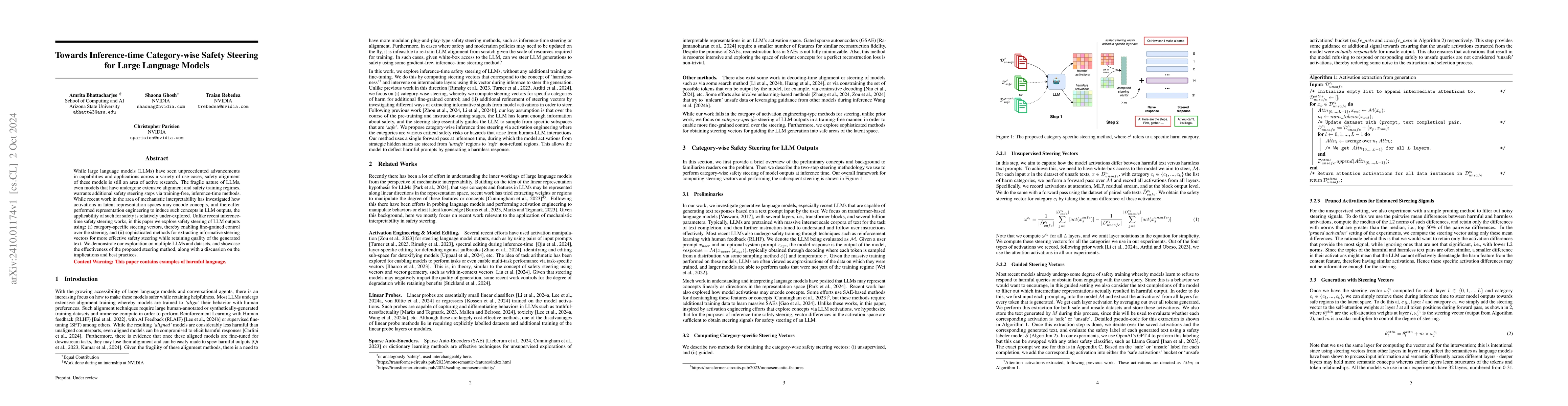 Thumbnail for Towards Inference-time Category-wise Safety Steering for Large Language
  Models