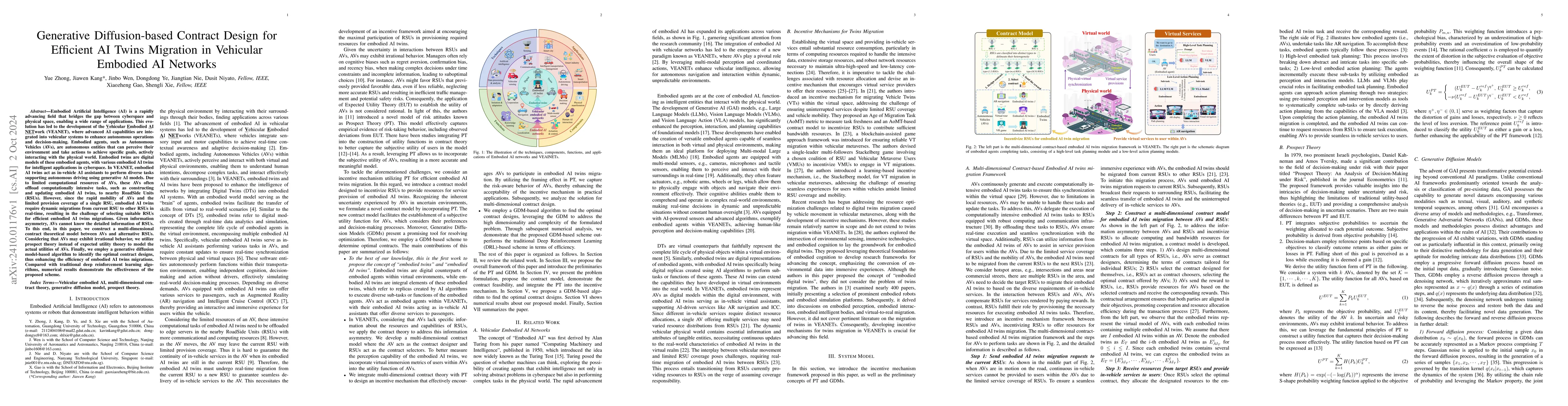 Thumbnail for Generative Diffusion-based Contract Design for Efficient AI Twins
  Migration in Vehicular Embodied AI Networks