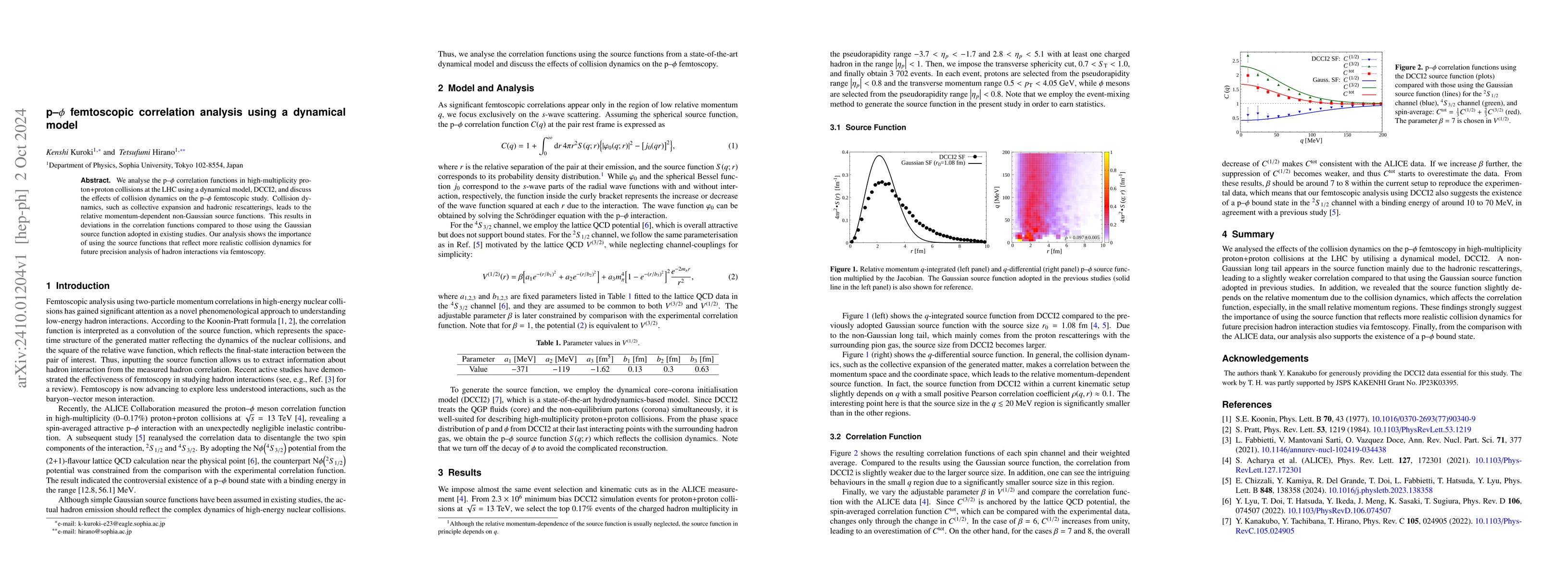 Thumbnail for p--$φ$ femtoscopic correlation analysis using a dynamical model