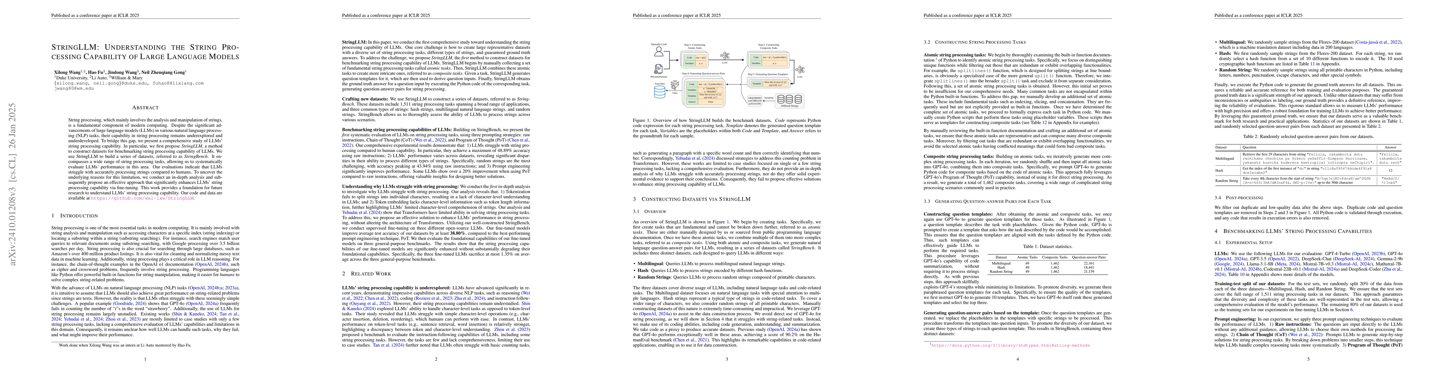 Thumbnail for StringLLM: Understanding the String Processing Capability of Large
  Language Models