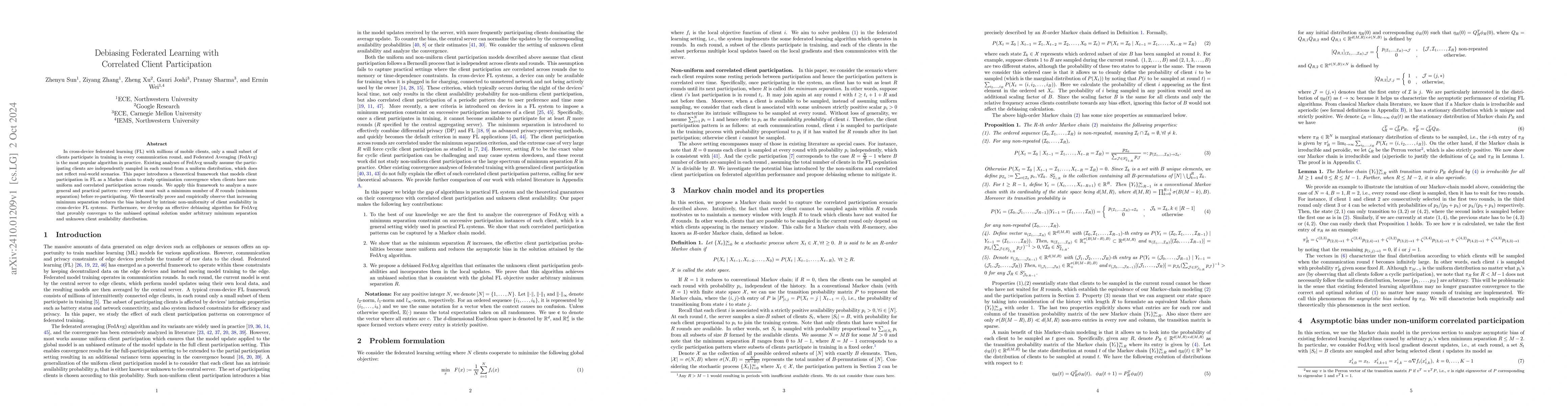 Thumbnail for Debiasing Federated Learning with Correlated Client Participation