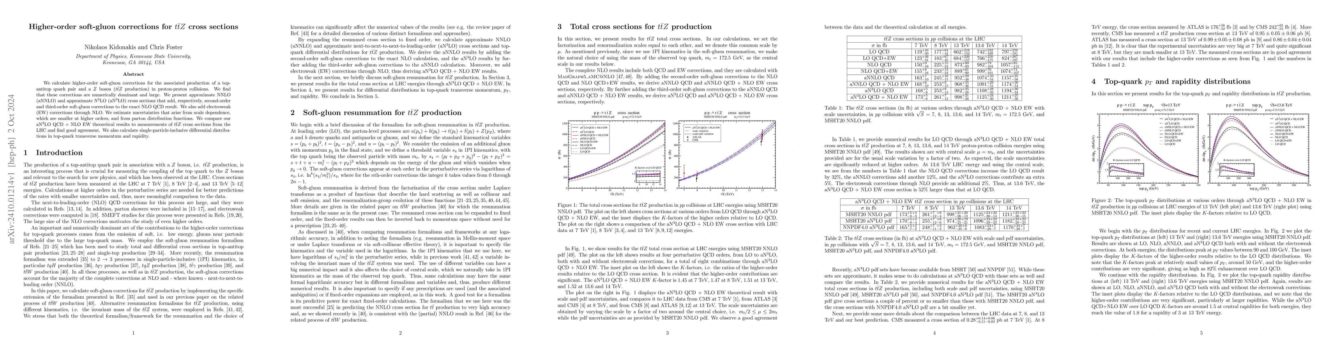 Thumbnail for Higher-order soft-gluon corrections for $t{\bar t}Z$ cross sections
