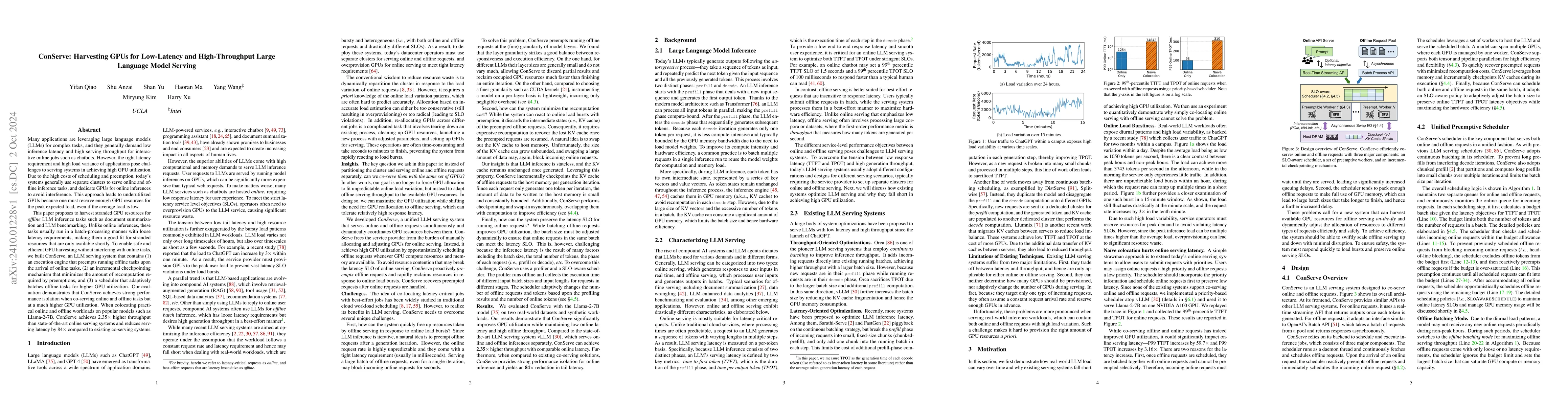 Thumbnail for ConServe: Harvesting GPUs for Low-Latency and High-Throughput Large
  Language Model Serving
