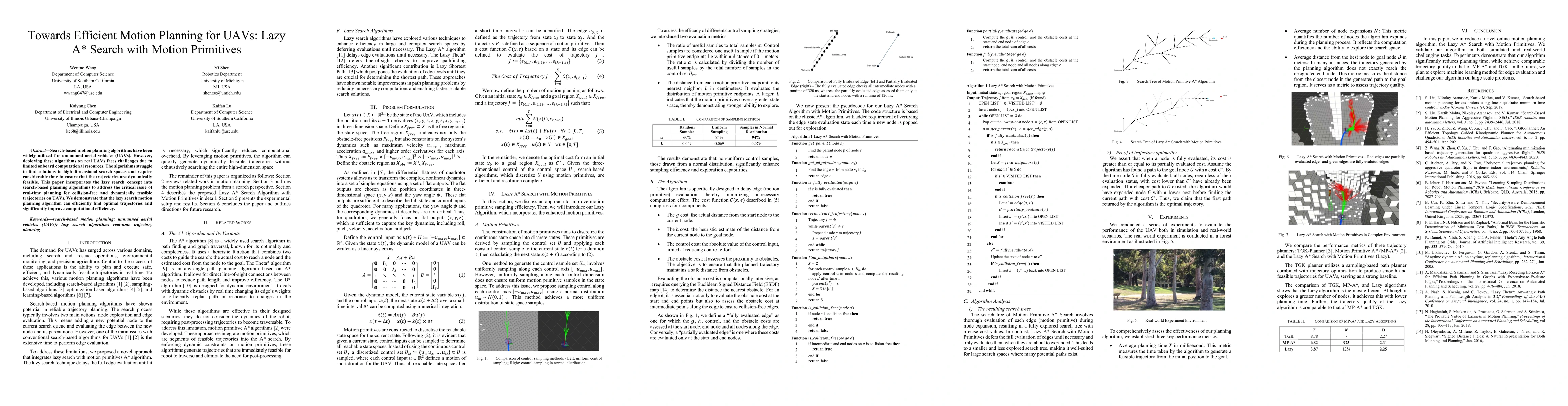 Thumbnail for Towards Efficient Motion Planning for UAVs: Lazy A* Search with Motion
  Primitives