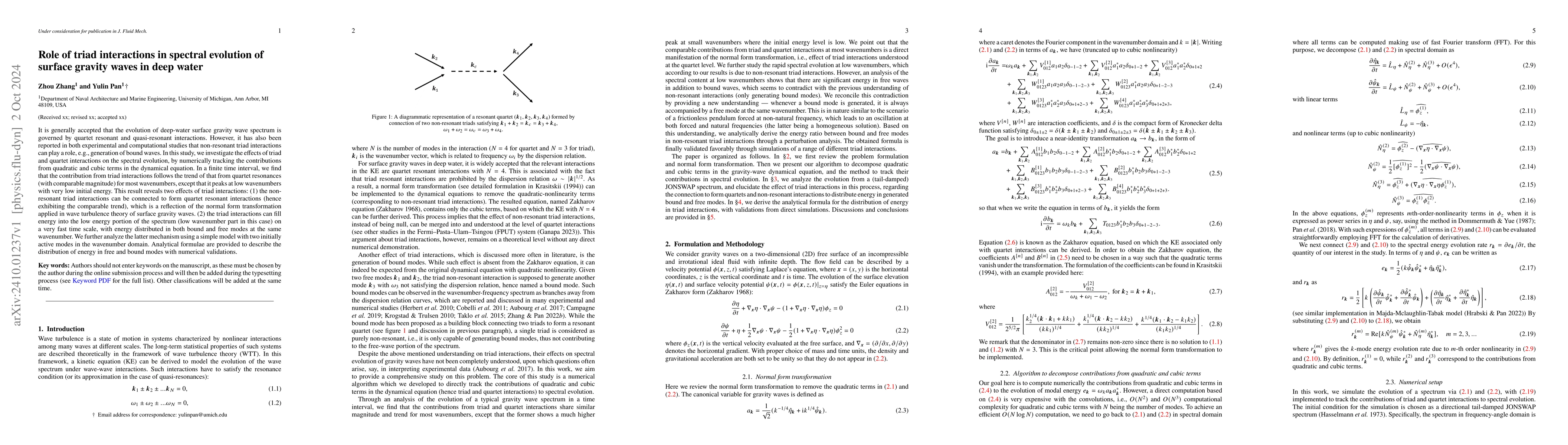 Thumbnail for Role of triad interactions in spectral evolution of surface gravity
  waves in deep water