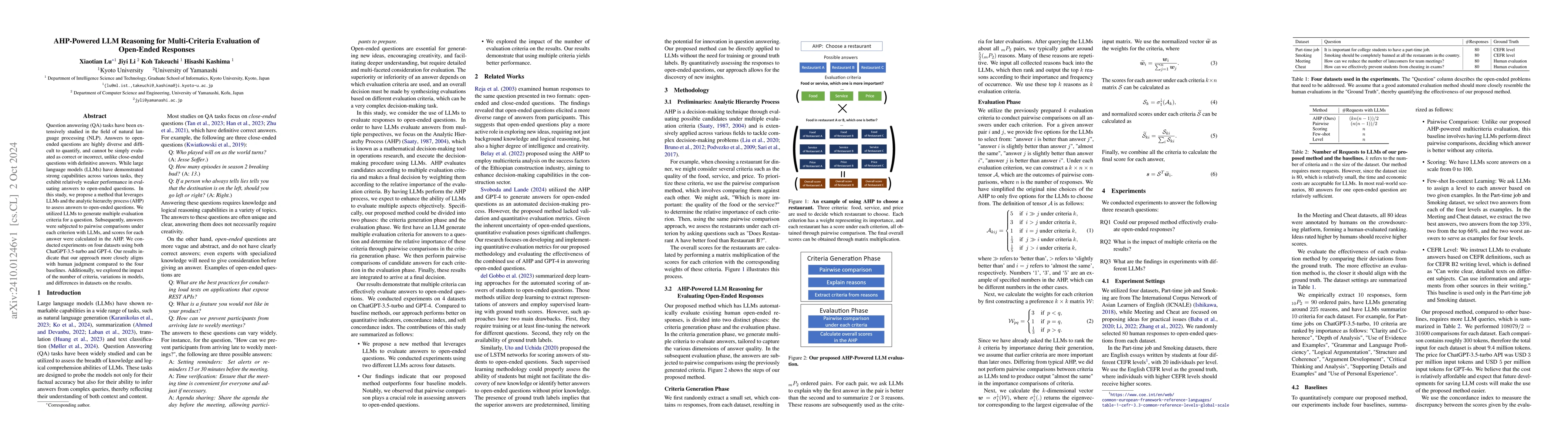 Thumbnail for AHP-Powered LLM Reasoning for Multi-Criteria Evaluation of Open-Ended
  Responses