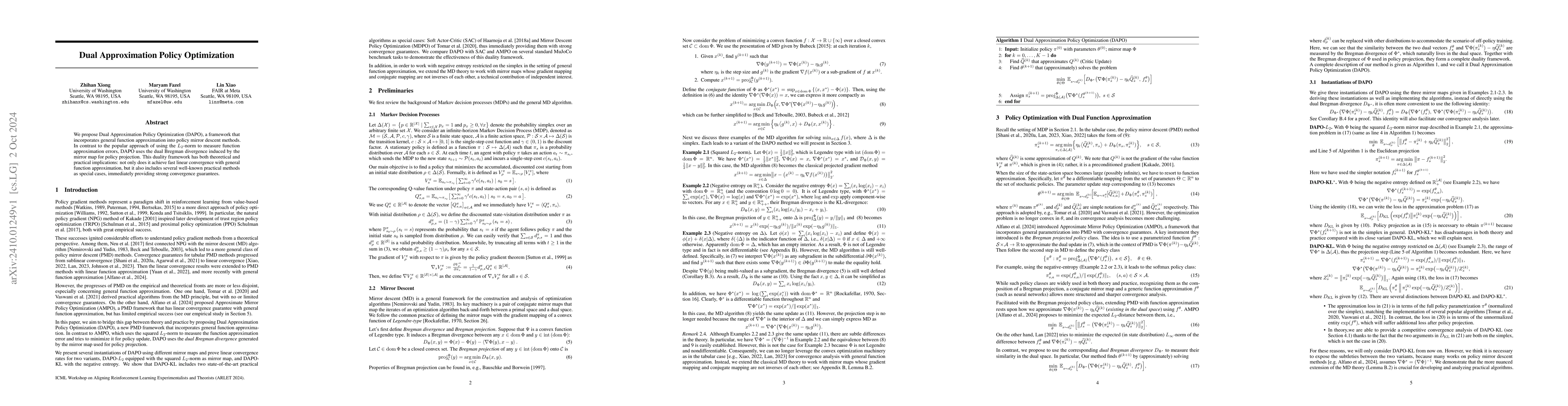 Thumbnail for Dual Approximation Policy Optimization