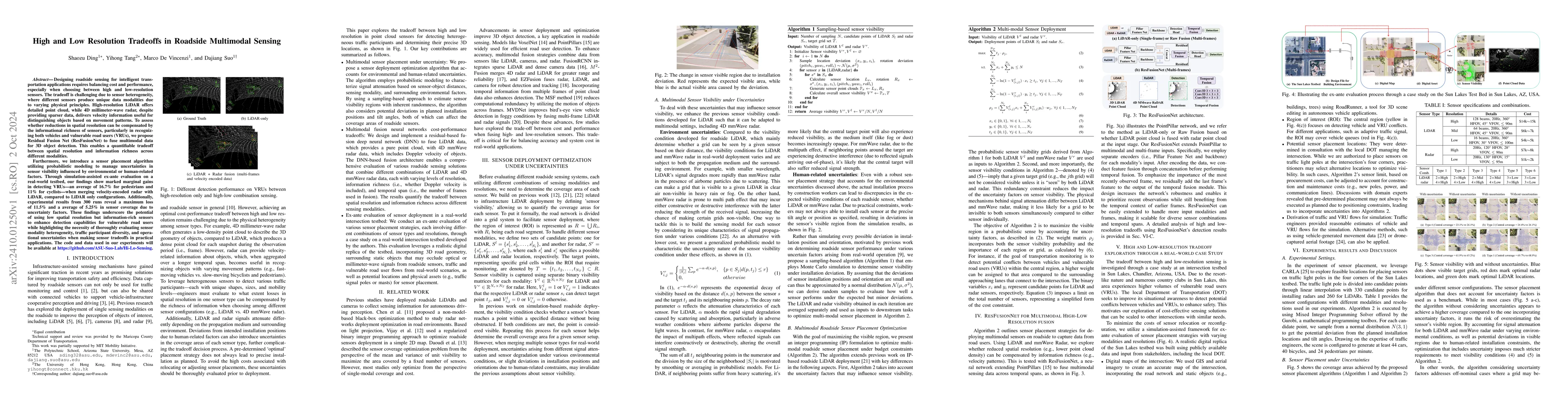 Thumbnail for High and Low Resolution Tradeoffs in Roadside Multimodal Sensing
