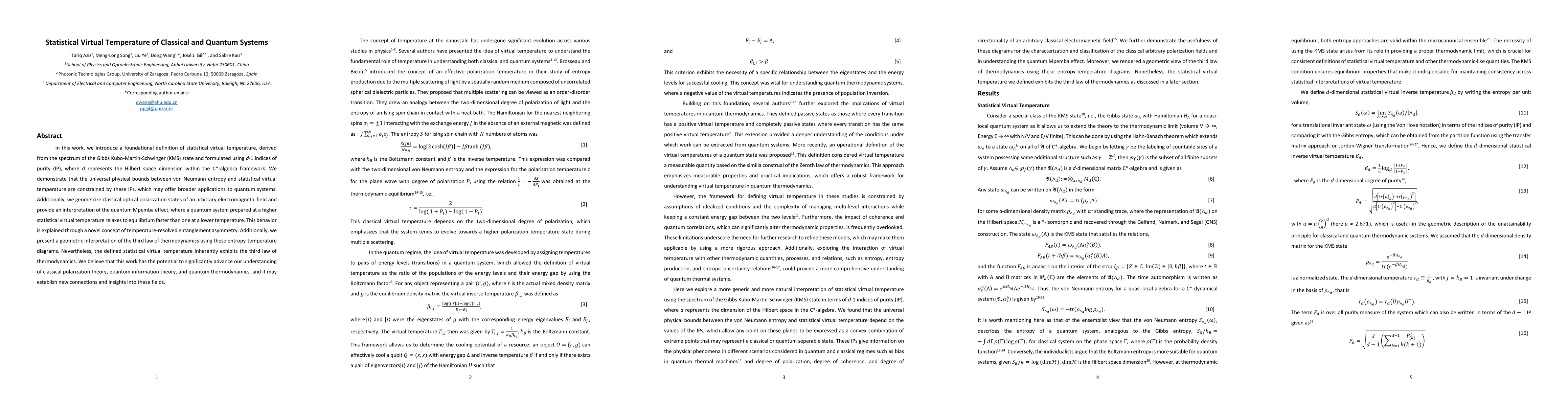 Thumbnail for Statistical Virtual Temperature of Classical and Quantum Systems