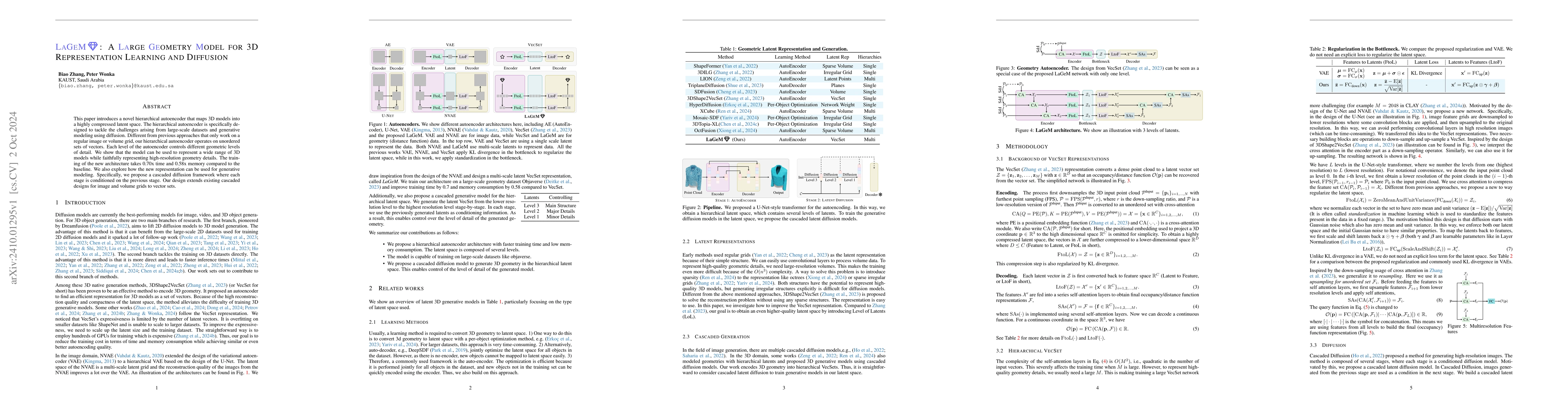 Thumbnail for LaGeM: A Large Geometry Model for 3D Representation Learning and
  Diffusion