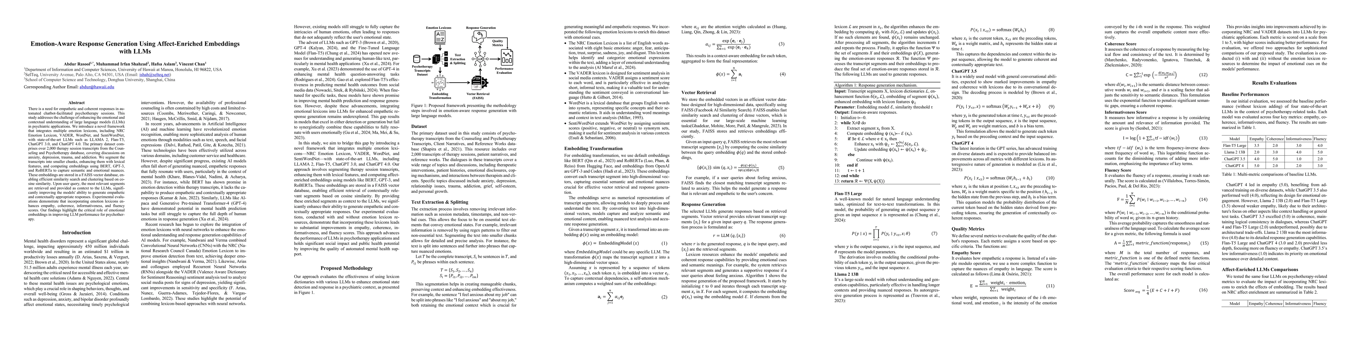Thumbnail for Emotion-Aware Response Generation Using Affect-Enriched Embeddings with
  LLMs