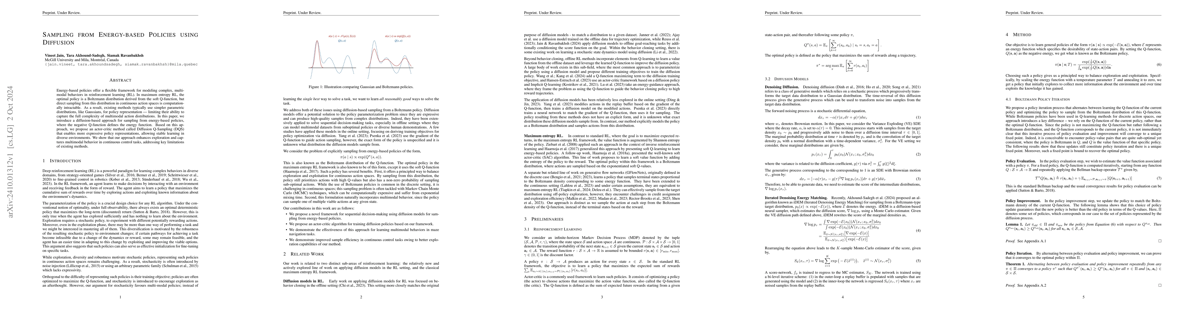 Thumbnail for Sampling from Energy-based Policies using Diffusion