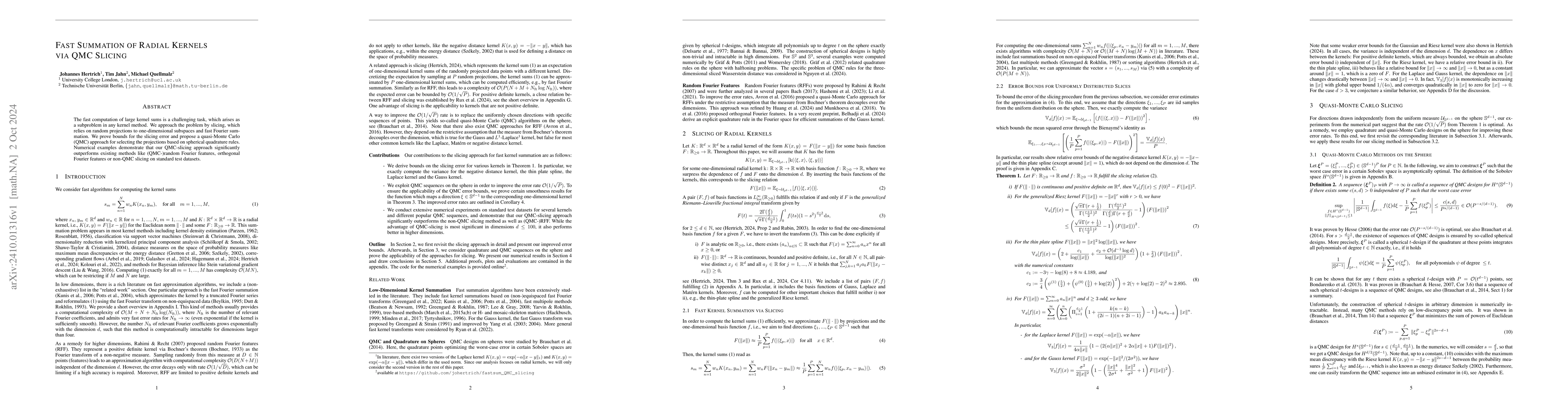 Thumbnail for Fast Summation of Radial Kernels via QMC Slicing