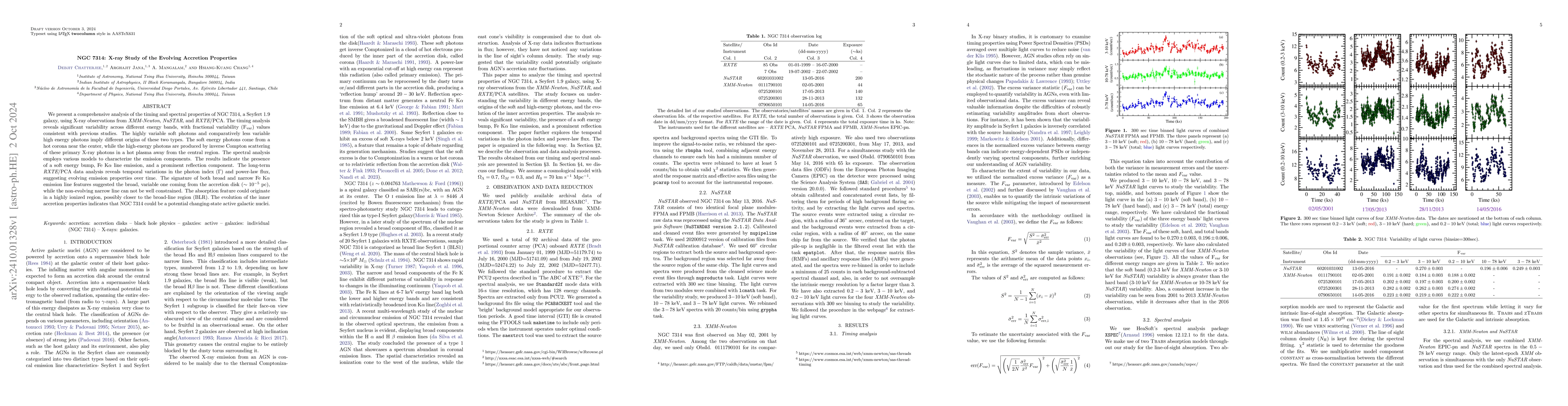 Thumbnail for NGC 7314: X-ray Study of the Evolving Accretion Properties
