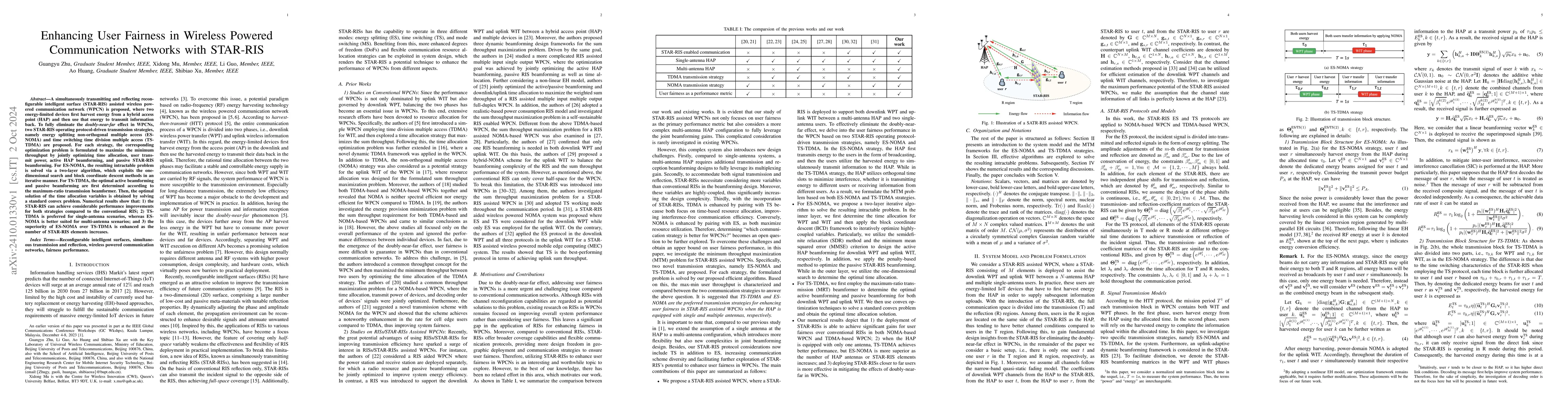 Thumbnail for Enhancing User Fairness in Wireless Powered Communication Networks with
  STAR-RIS