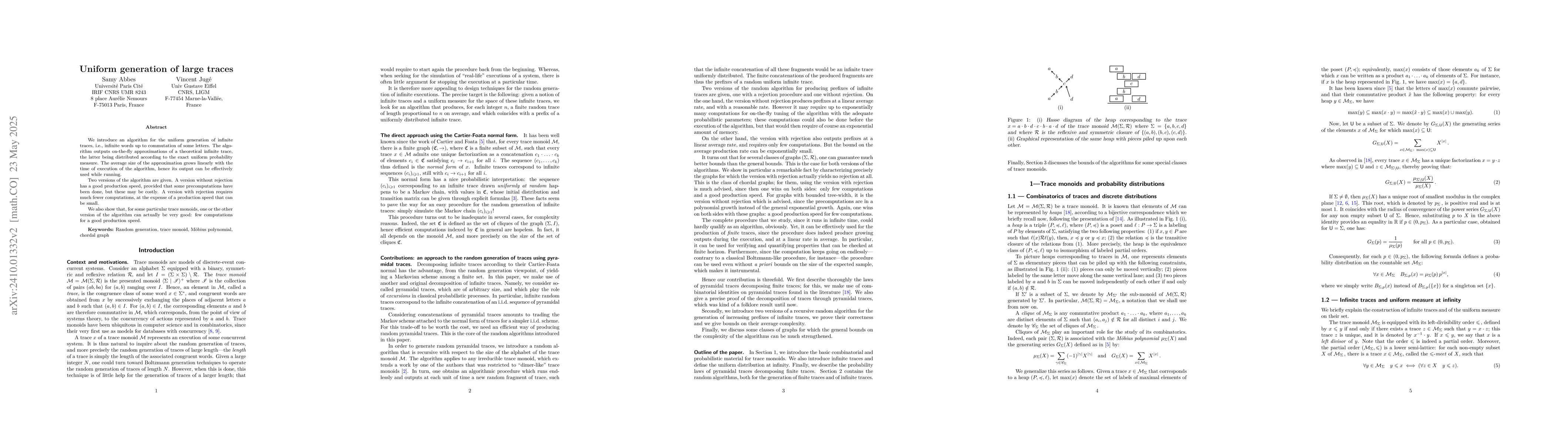 Thumbnail for Uniform generation of large traces