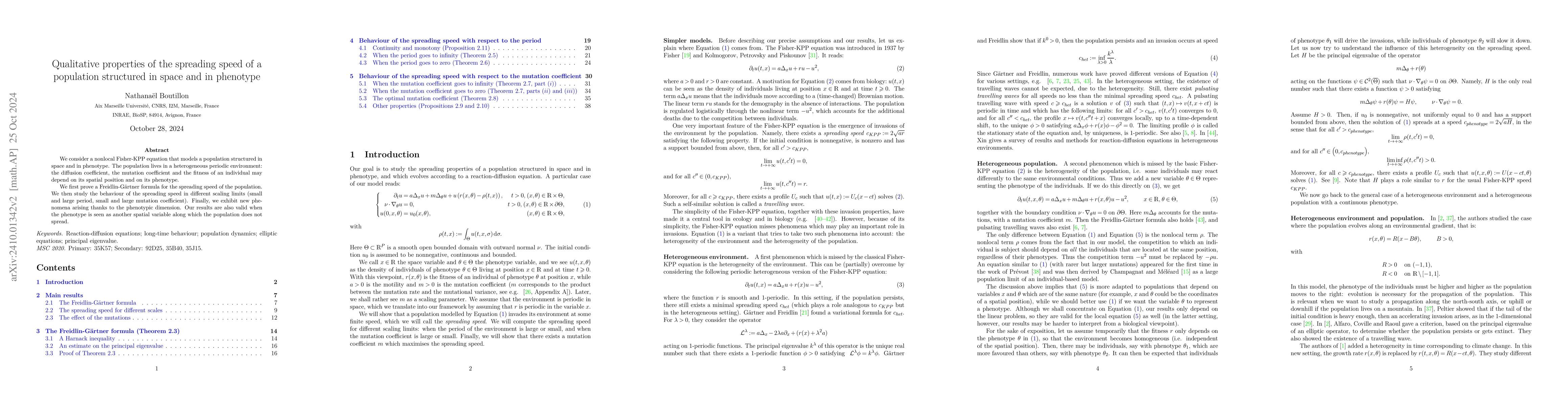Thumbnail for Qualitative properties of the spreading speed of a population structured
  in space and in phenotype