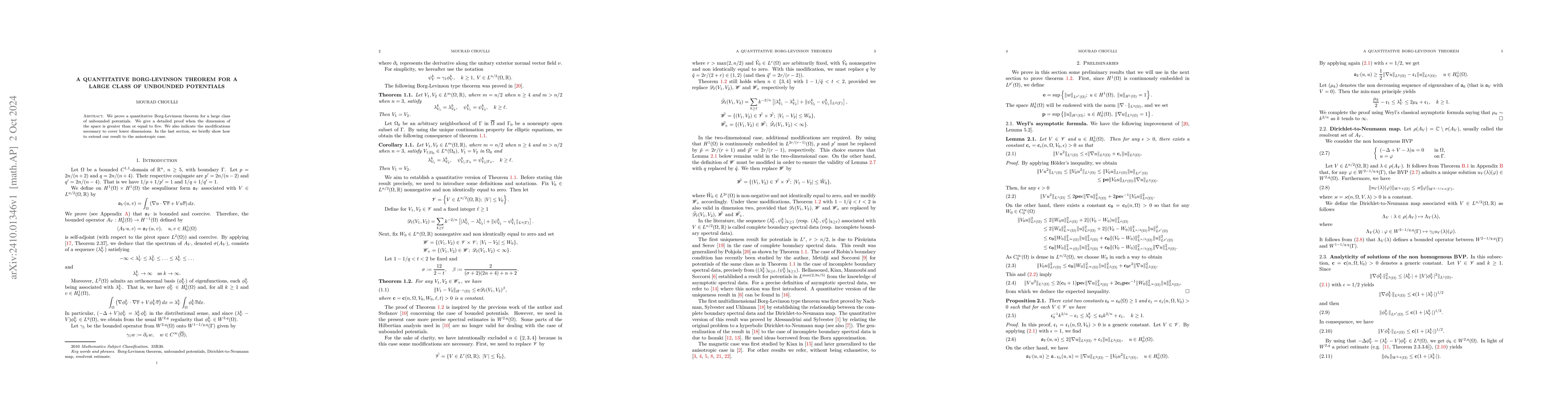Thumbnail for A quantitative Borg-Levinson theorem for a large class of unbounded
  potentials