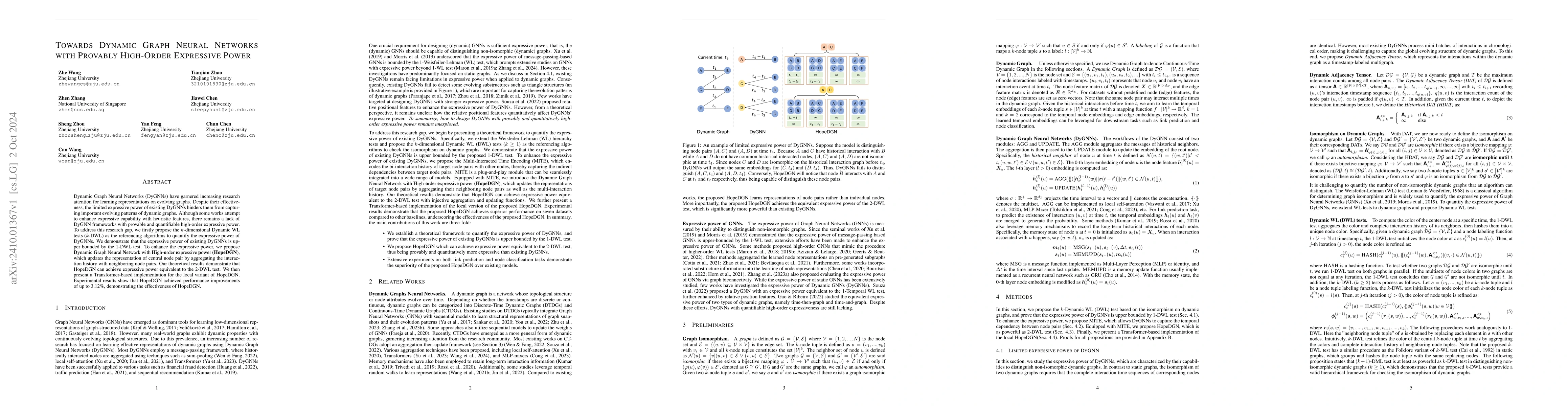 Thumbnail for Towards Dynamic Graph Neural Networks with Provably High-Order
  Expressive Power