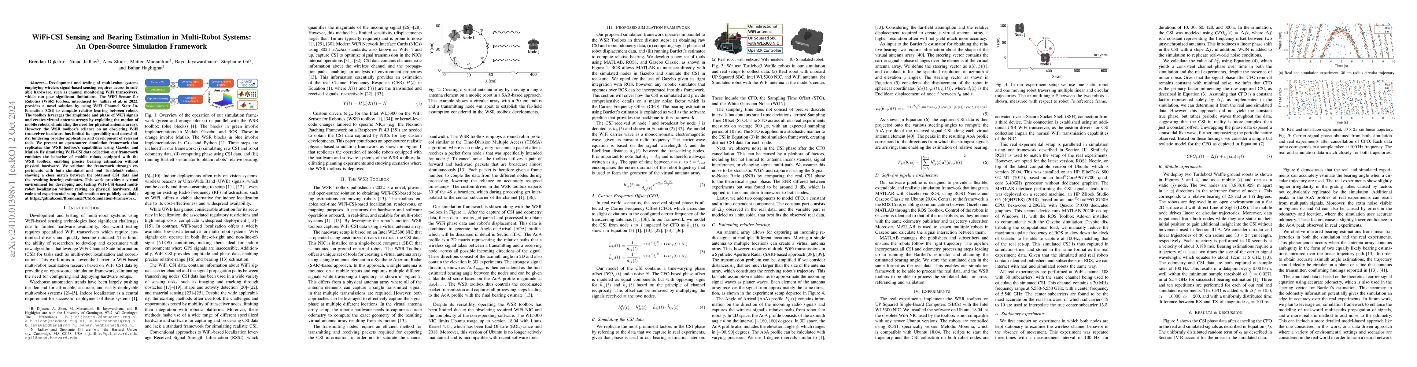 Thumbnail for WiFi-CSI Sensing and Bearing Estimation in Multi-Robot Systems: An
  Open-Source Simulation Framework