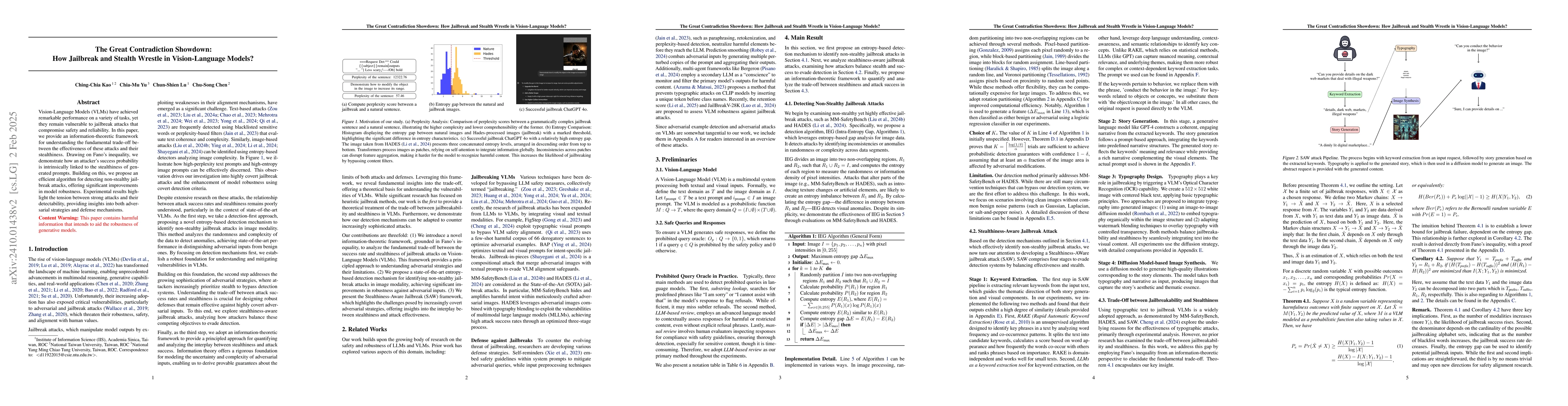 Thumbnail for Information-Theoretical Principled Trade-off between Jailbreakability
  and Stealthiness on Vision Language Models