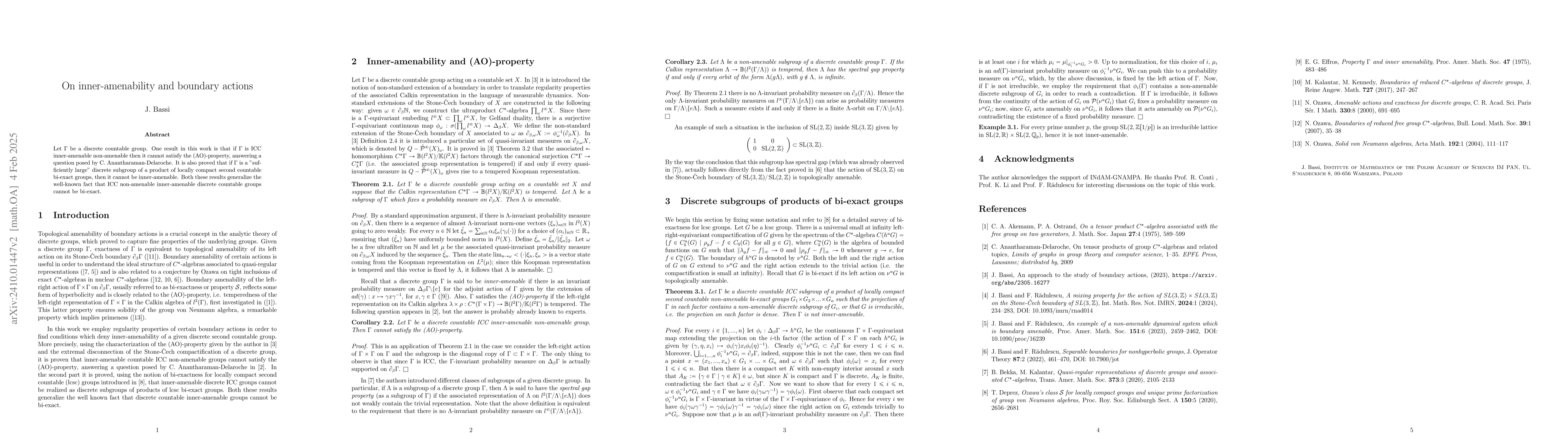 Thumbnail for On inner-amenability and boundary actions