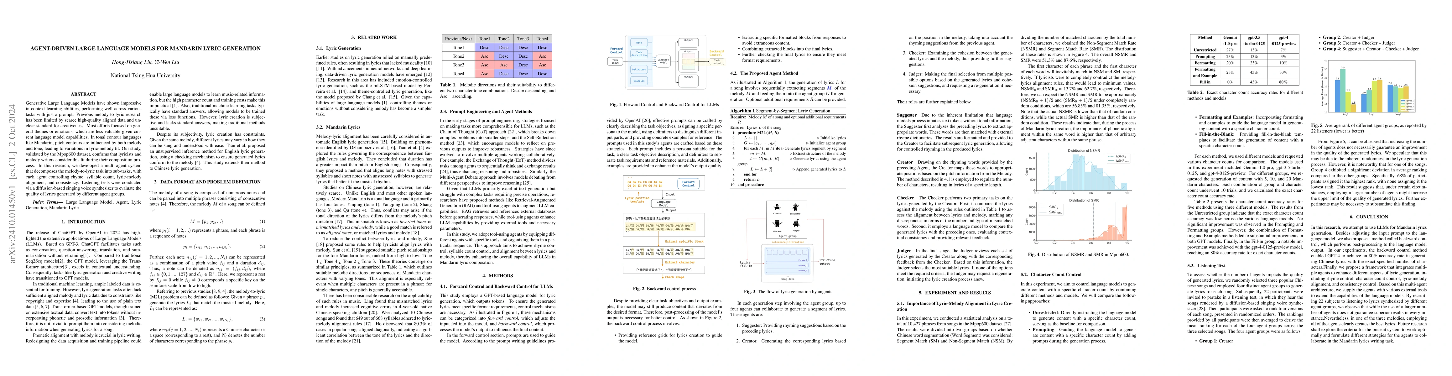 Thumbnail for Agent-Driven Large Language Models for Mandarin Lyric Generation