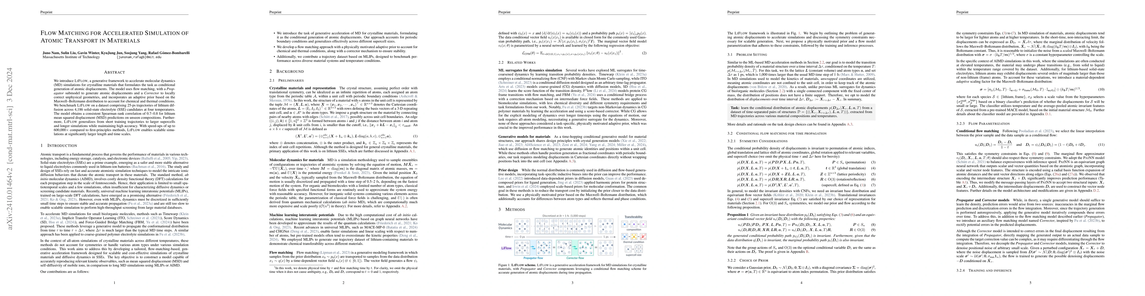 Thumbnail for Flow Matching for Accelerated Simulation of Atomic Transport in
  Materials