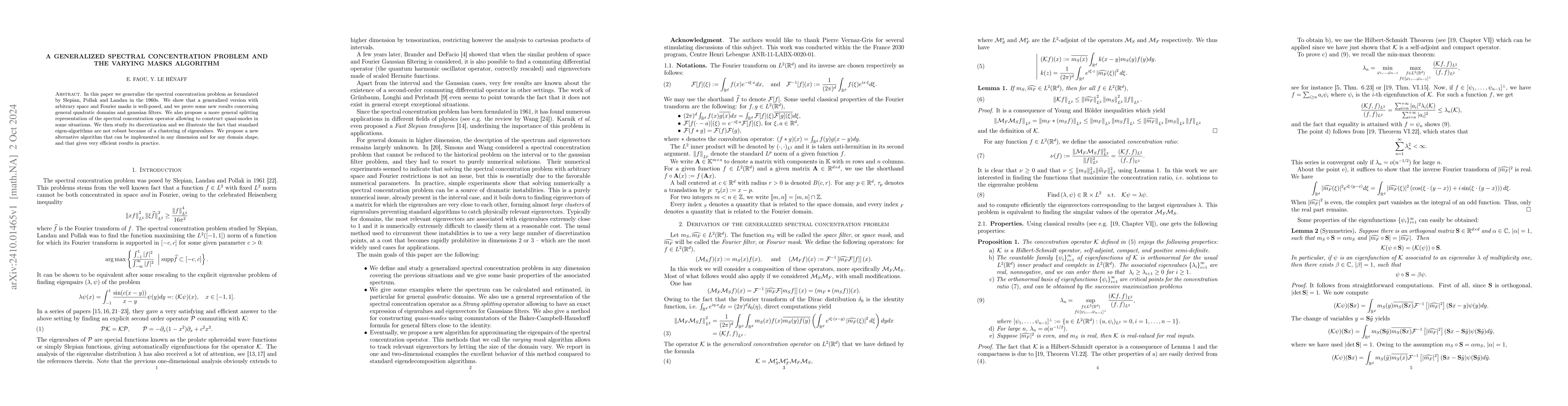 Thumbnail for A generalized spectral concentration problem and the varying masks
  algorithm