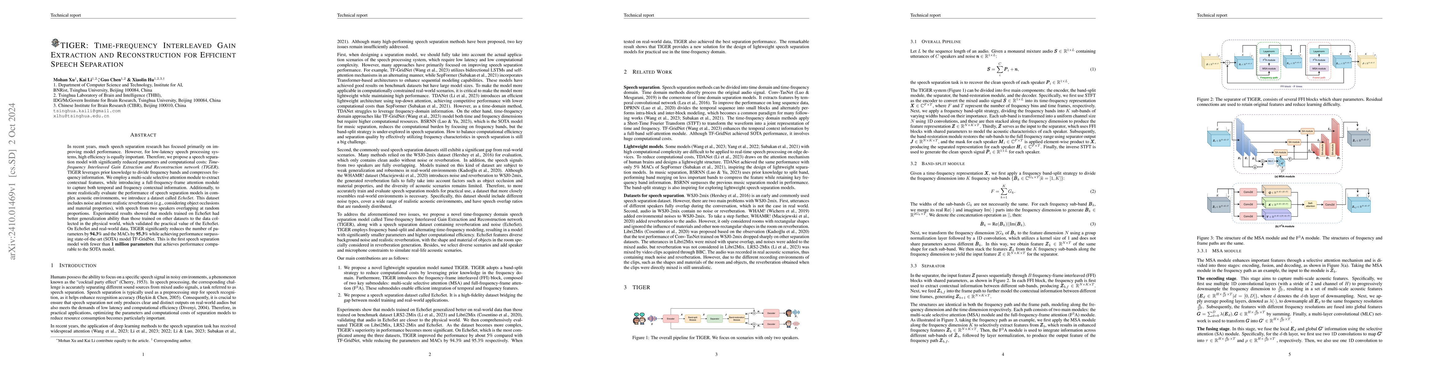 Thumbnail for TIGER: Time-frequency Interleaved Gain Extraction and Reconstruction for
  Efficient Speech Separation