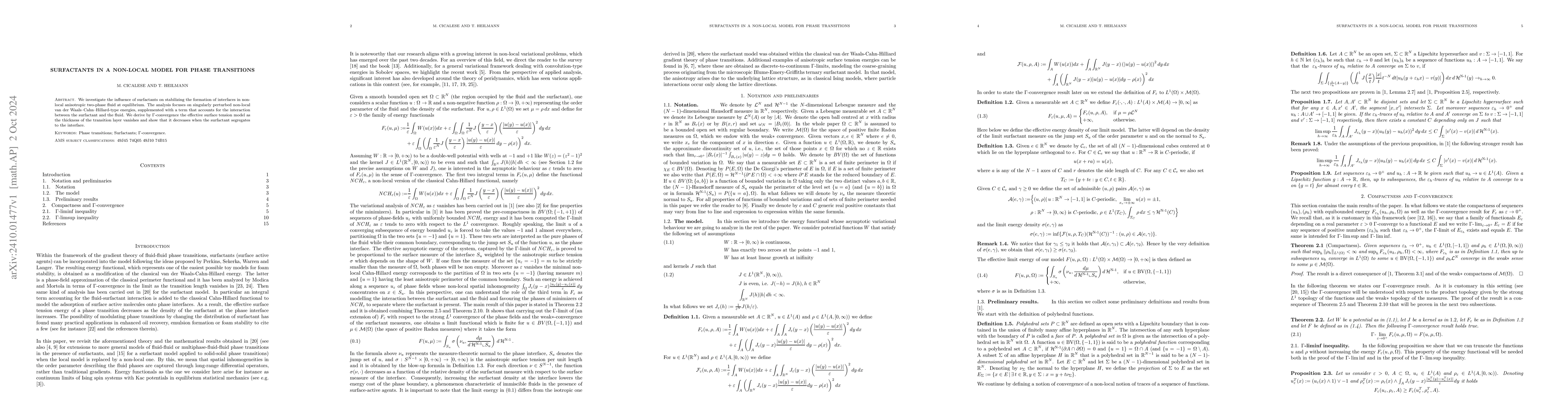 Thumbnail for Surfactants in a Non-local Model for Phase Transitions