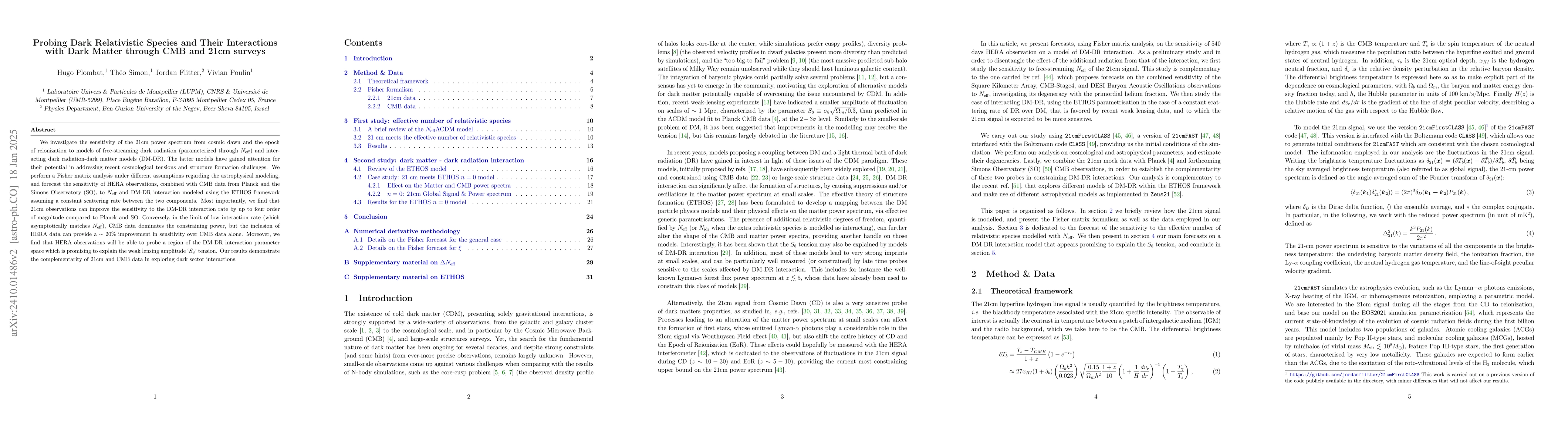 Thumbnail for Probing Dark Relativistic Species and Their Interactions with Dark
  Matter through CMB and 21cm surveys