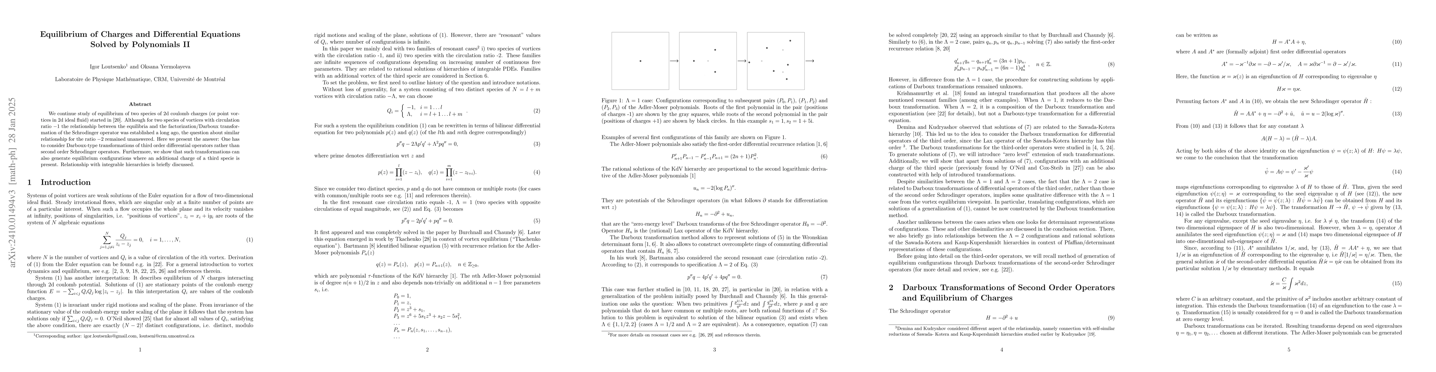 Thumbnail for Equilibrium of Charges and Differential Equations Solved by Polynomials
  II