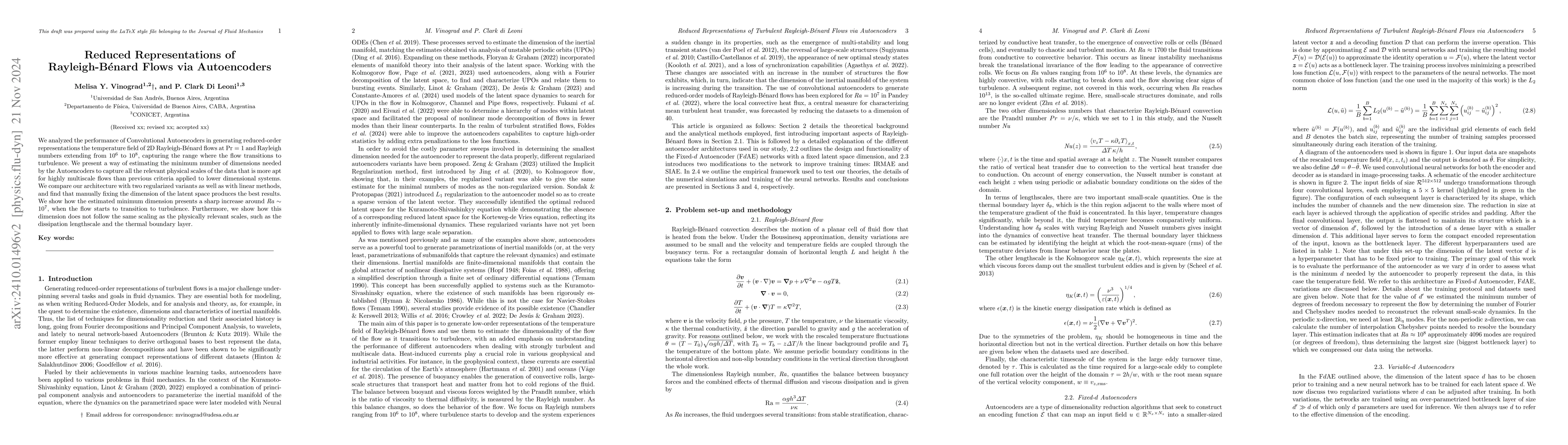 Thumbnail for Reduced Representations of Rayleigh-Bénard Flows via Autoencoders